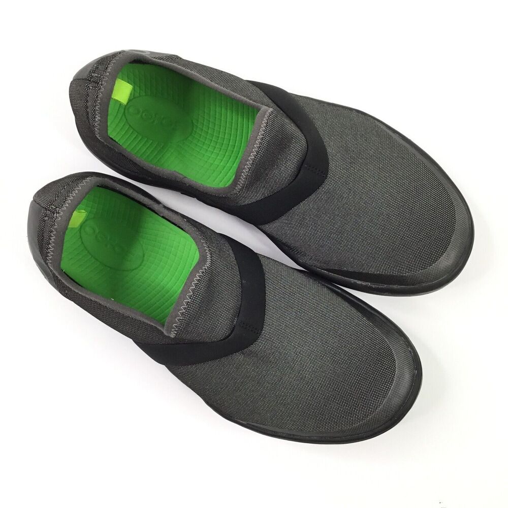 Oofos Oomg Low Shoe Womens 8.5 Recovery Slip-On Comfort Gray on Black - Picture 8 of 14